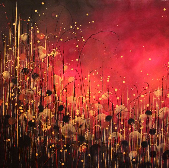 Perfect Atmosphere #7 - Super sized original abstract floral landscape