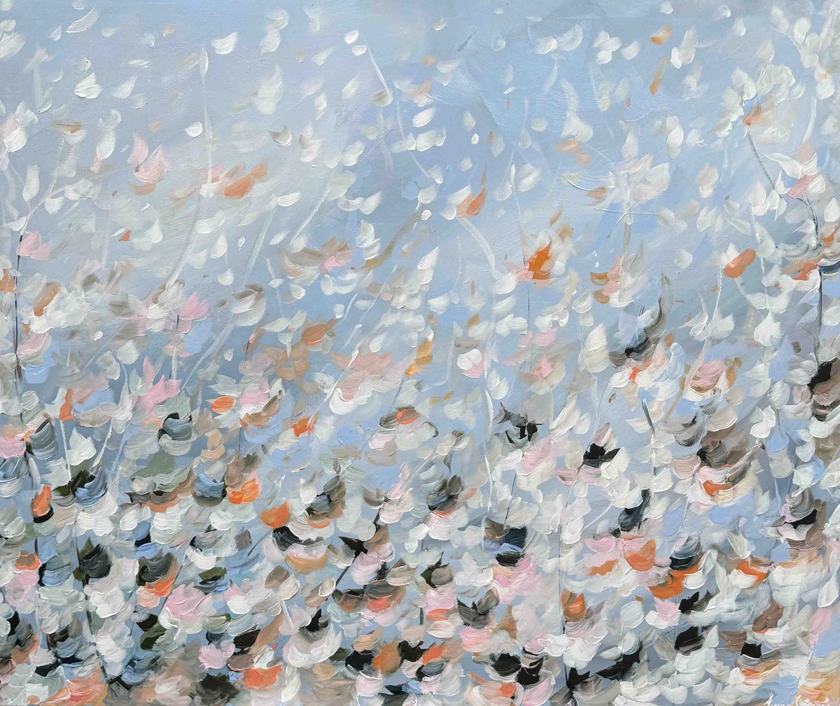 Abstract Acrylic Painting By Ivana Gigovic, 47 X 39, Floating Whispers, Original Artwork