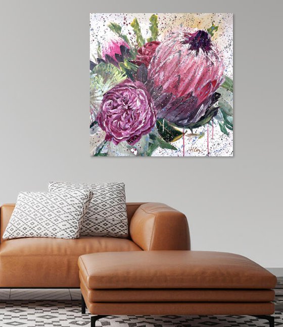 Romance Always- Protea and Roses