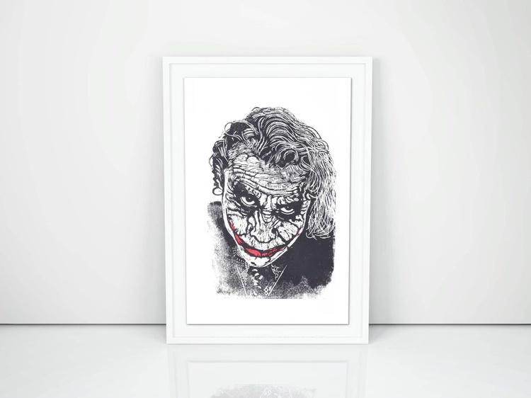 The Joker - Black and Red by Steve Bennett | Artfinder