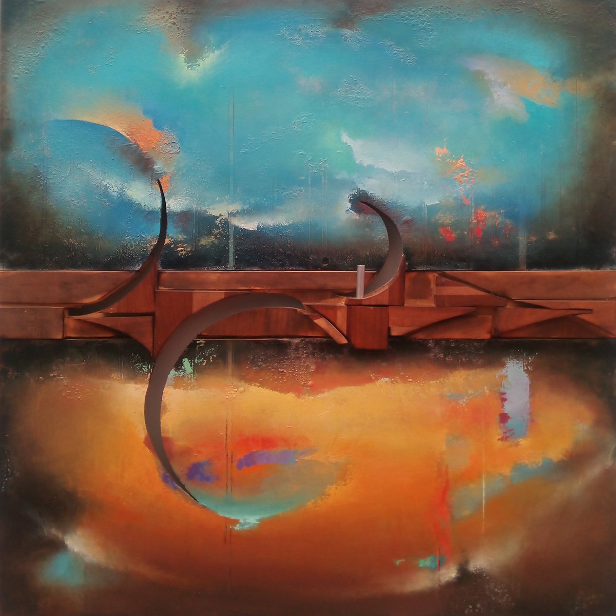 Organic Abstract Painting By Christopher Scardino, 30 X 30, Retrograde, Original Artwork