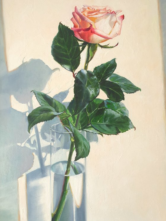 "Tenderness and a little passion."  Option number 1)  rose painting 2021