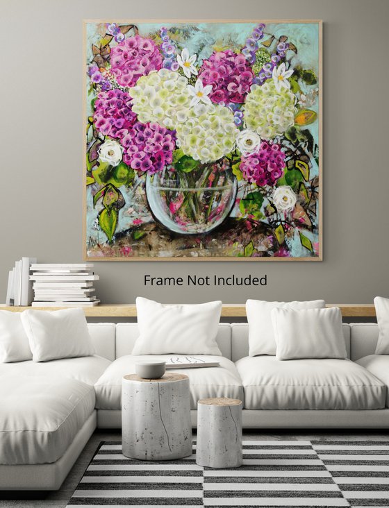 Pink and White Hydrangea
