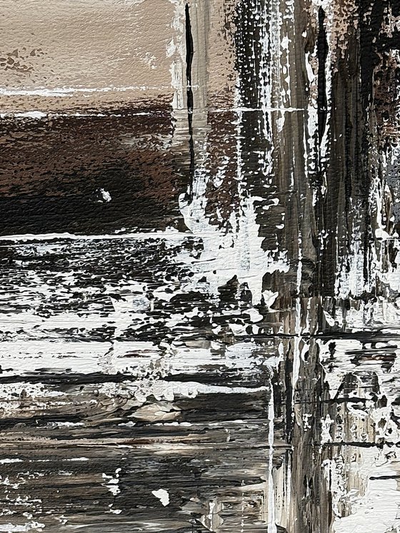 Parallel Ground.Neutral Abstract Diptych