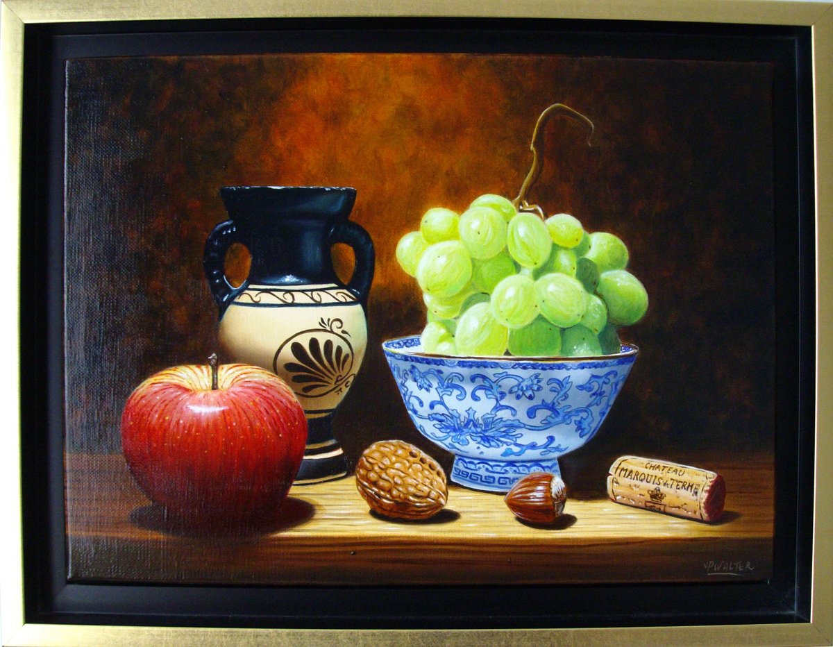 Chinese bowl with grapes and greek amphora by Jean-Pierre Walter