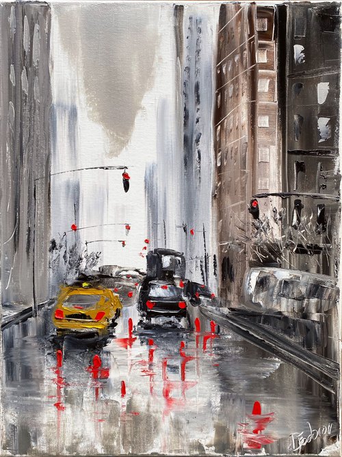 Rainy day in New York City. Silver edition by Dmitry Fedorov