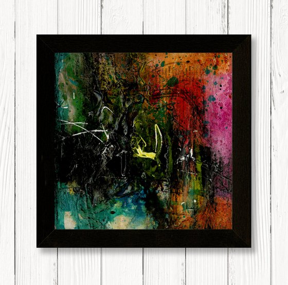 Collage Poetry 11 - Framed Mixed Media Abstract Art by Kathy Morton Stanion