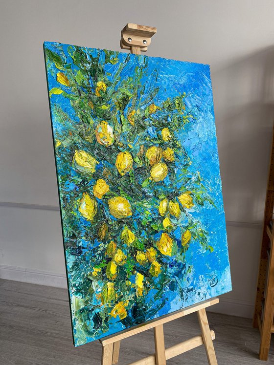Lemon Tree Impasto Oil Art