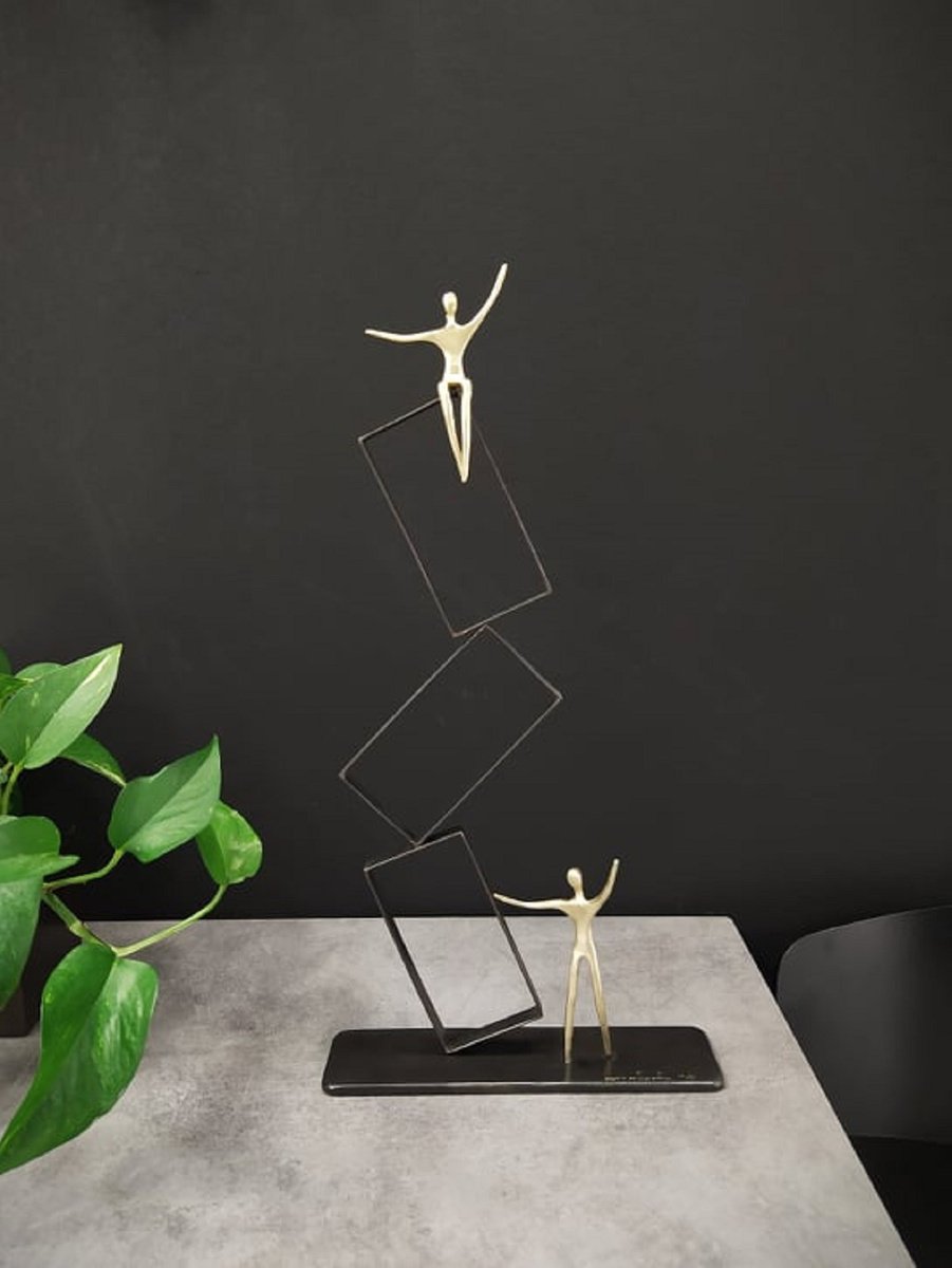 Impressionistic Portrait Bronze Sculpture By Anna Andreadi, 8 X 14, One Step At A Time, Original Artwork