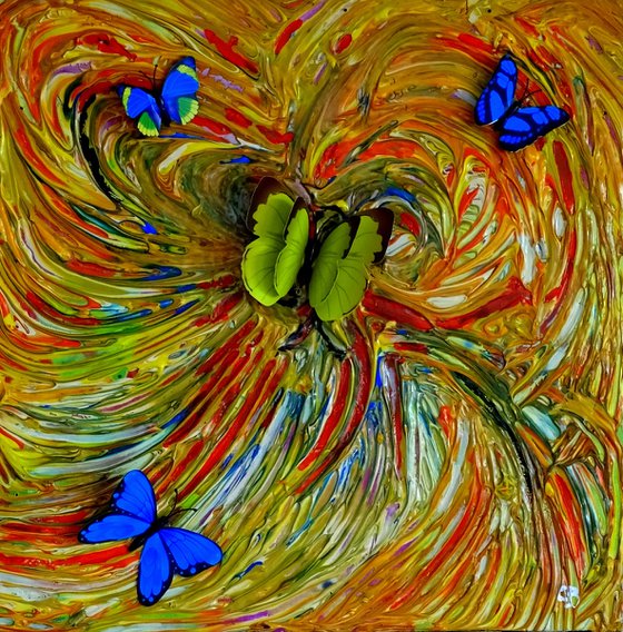 Collage of butterfly wall art