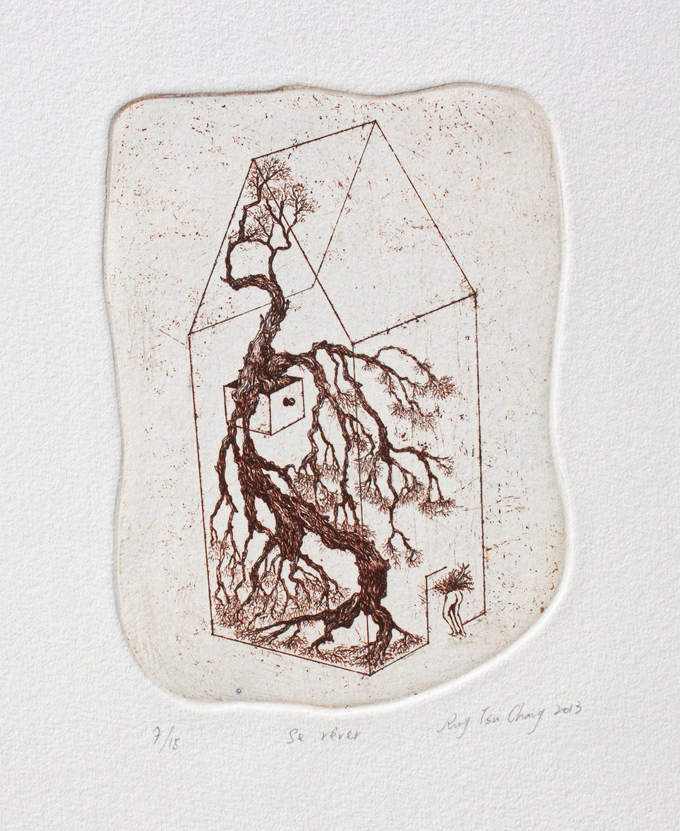 Abstract Etchings & Engravings By Rung Tsu Chang, 16 X 16", Se Ri?ver, Original Artwork