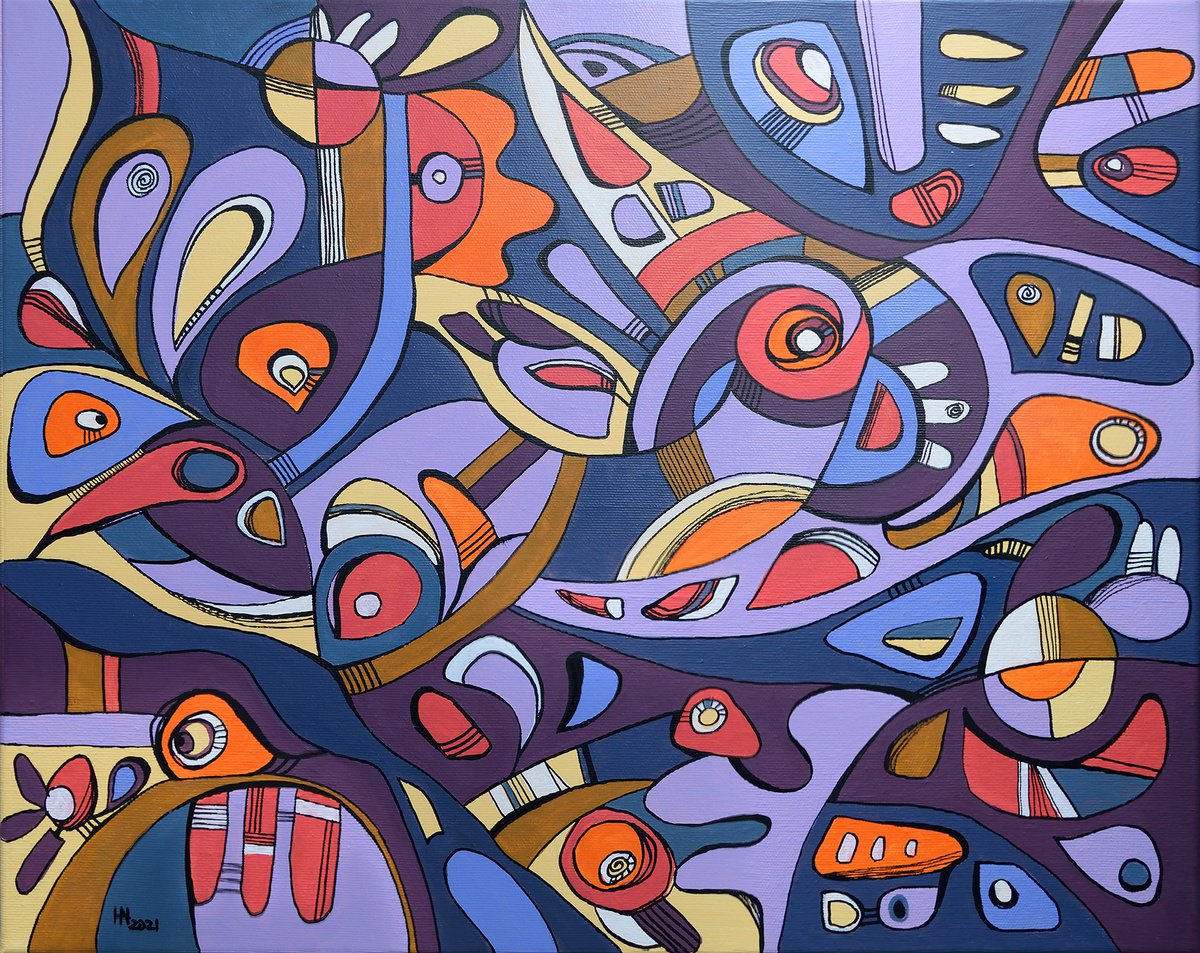 Organic Abstract Acrylic Painting By Aniko Hencz, 20 X 16, The Butterfly Effect, Original Artwork