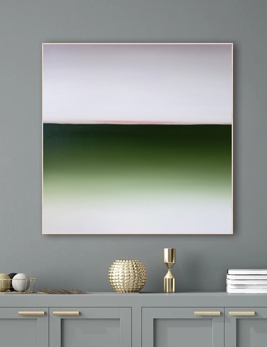 Surrealistic Landscape Oil Painting By Larissa Uvarova, 31 X 31", Horizon Of Emotions #119, Original Artwork