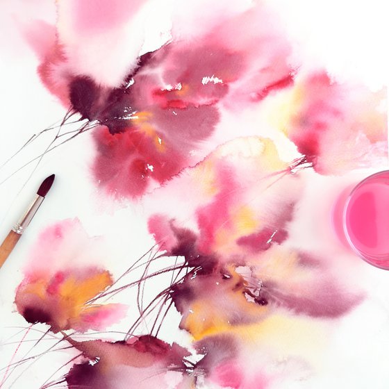 Bright abstract flowers