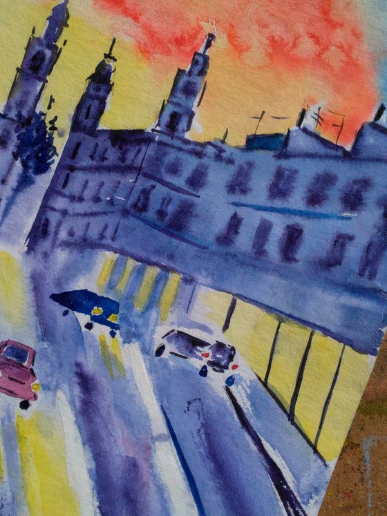 Lviv Watercolor painting