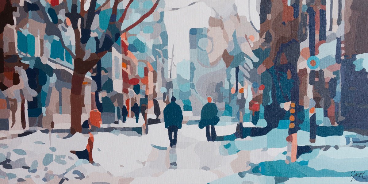  Rencontre 3 By Lynda Gagnon, 24 X 12, Artwork For Sale On Artfinder