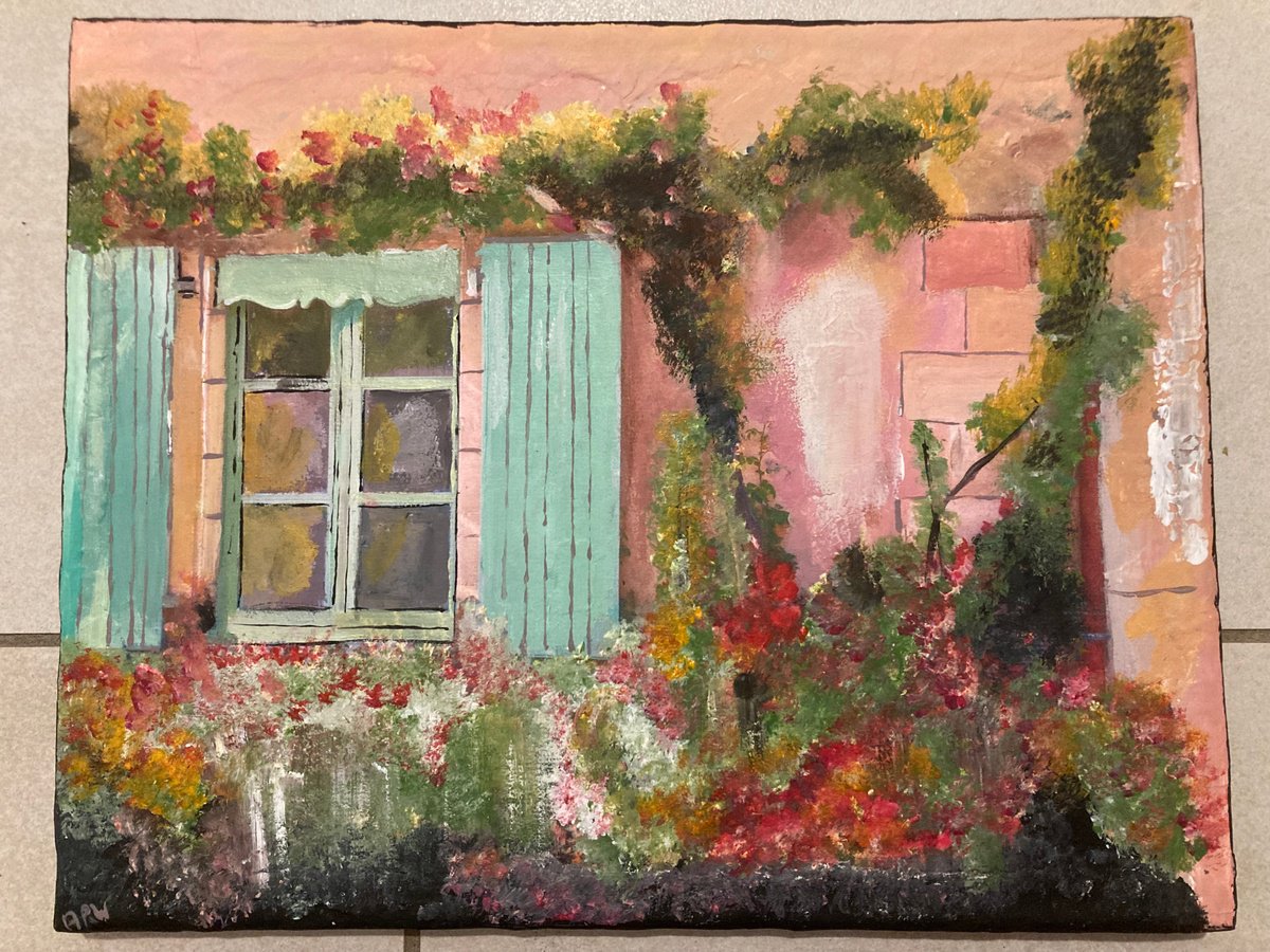 The Pink House With Light Green Shutters, France by Andrew Reid Wildman