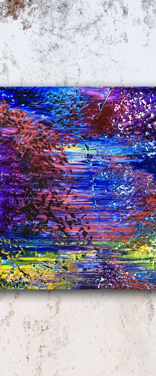 "All A Blur" - FREE USA SHIPPING - Original PMS Textured Oil Painting On Canvas - 20 x 20 inches by Preston M. Smith (PMS)