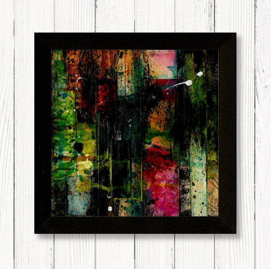 Collage Poetry 14 - Framed Mixed Media Abstract Art by Kathy Morton Stanion