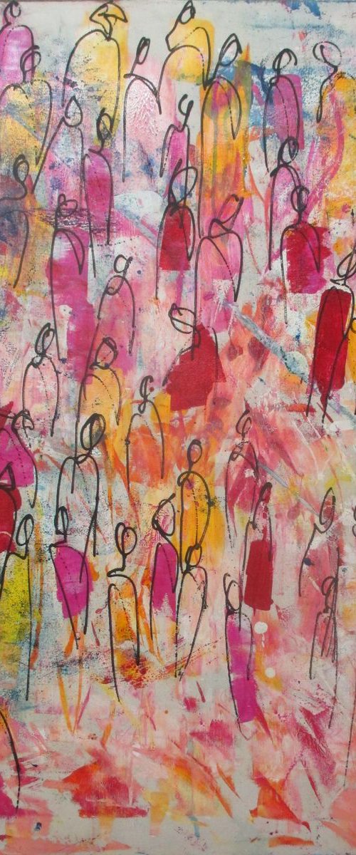 walk in the city oil on canvas 39,4x27,6 inch by Sonja Zeltner-Müller