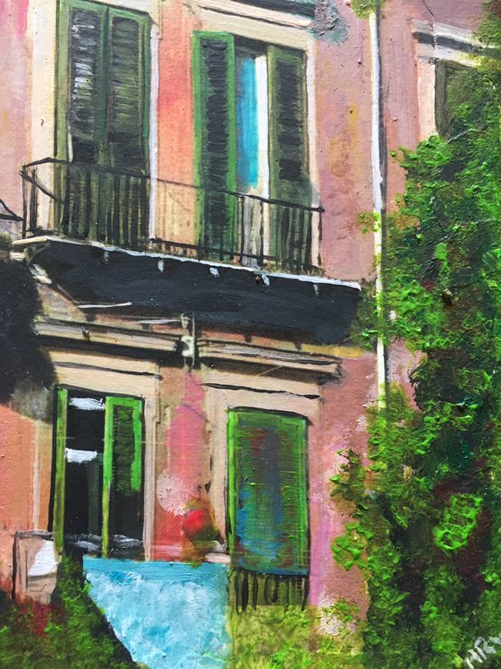 Naples, Red Walled Building