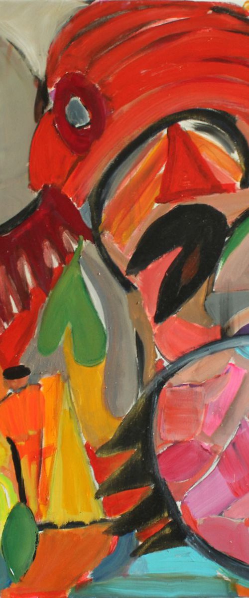 Colours Abstract Acrylic 100x100 by Sylvie Dodin