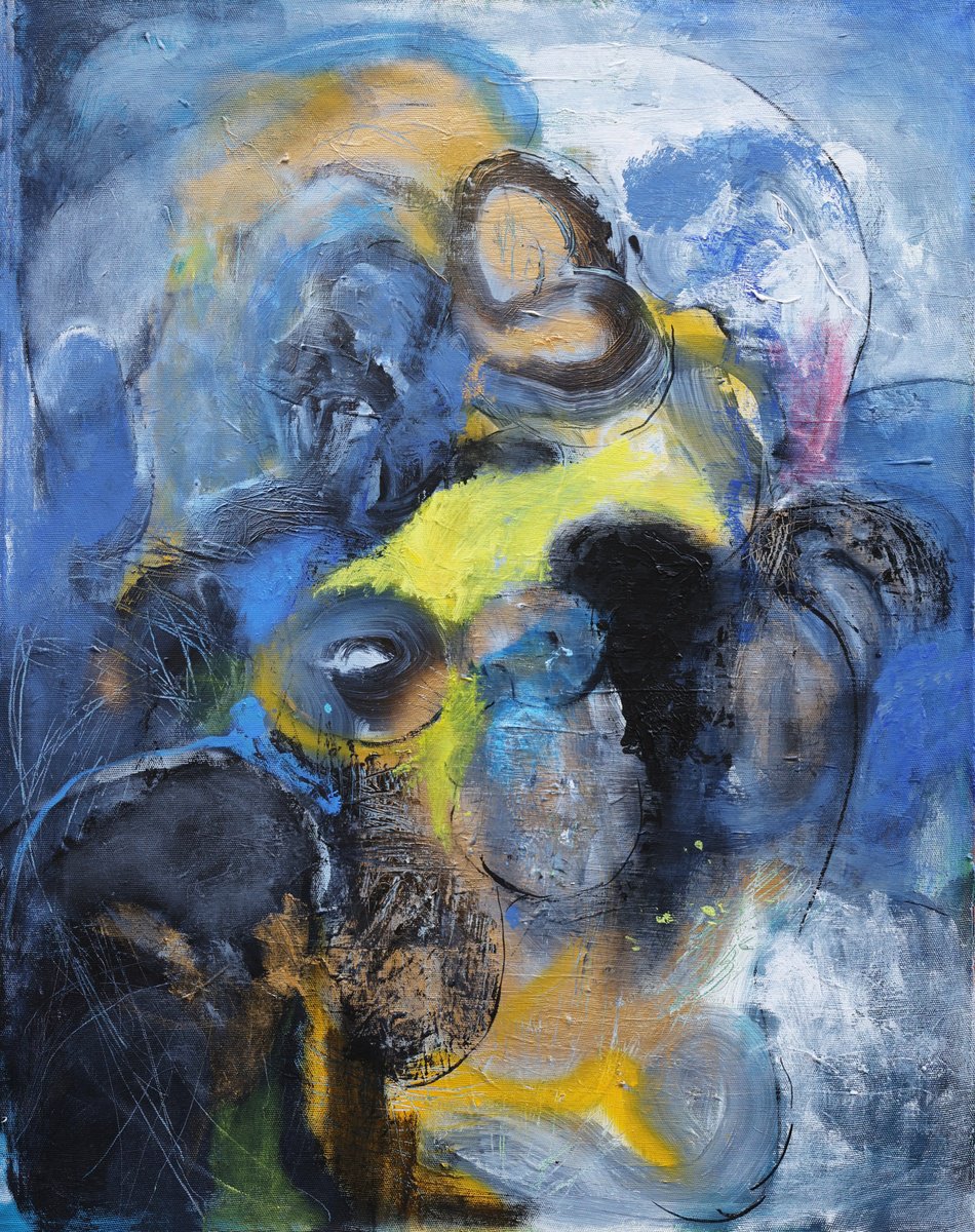 Black Blue And Yellow By Artem Andreichuk, 30 X 37, Artwork For Sale On Artfinder