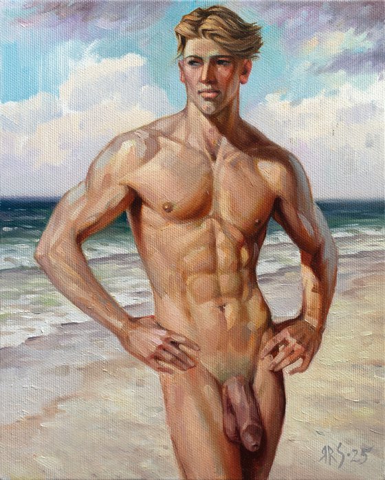 NAKED MAN BY THE SEA-RESERVED