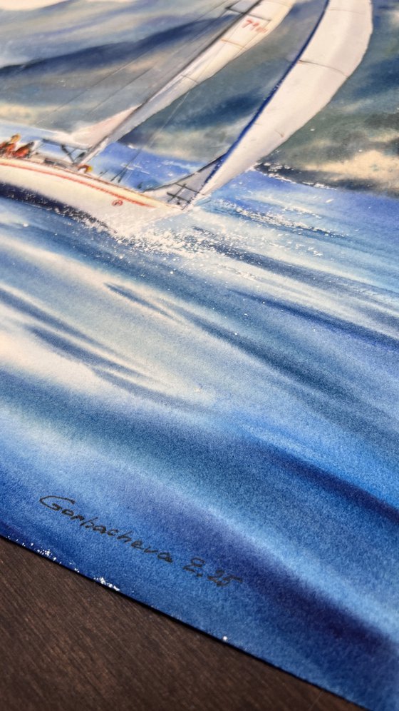 Yacht on the waves #4