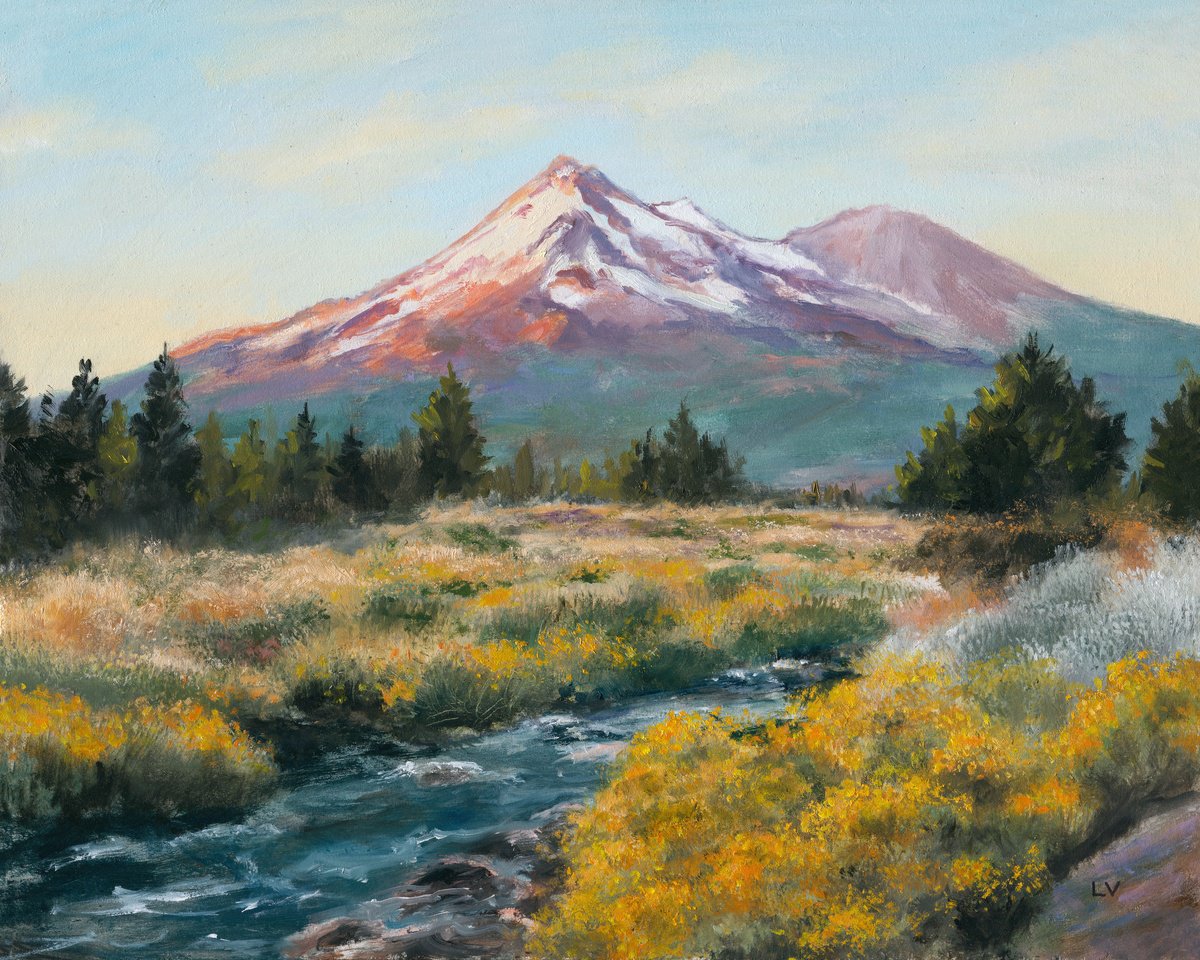 Mount Shasta In California By Lucia Verdejo, 11 X 9, Artwork For Sale On Artfinder