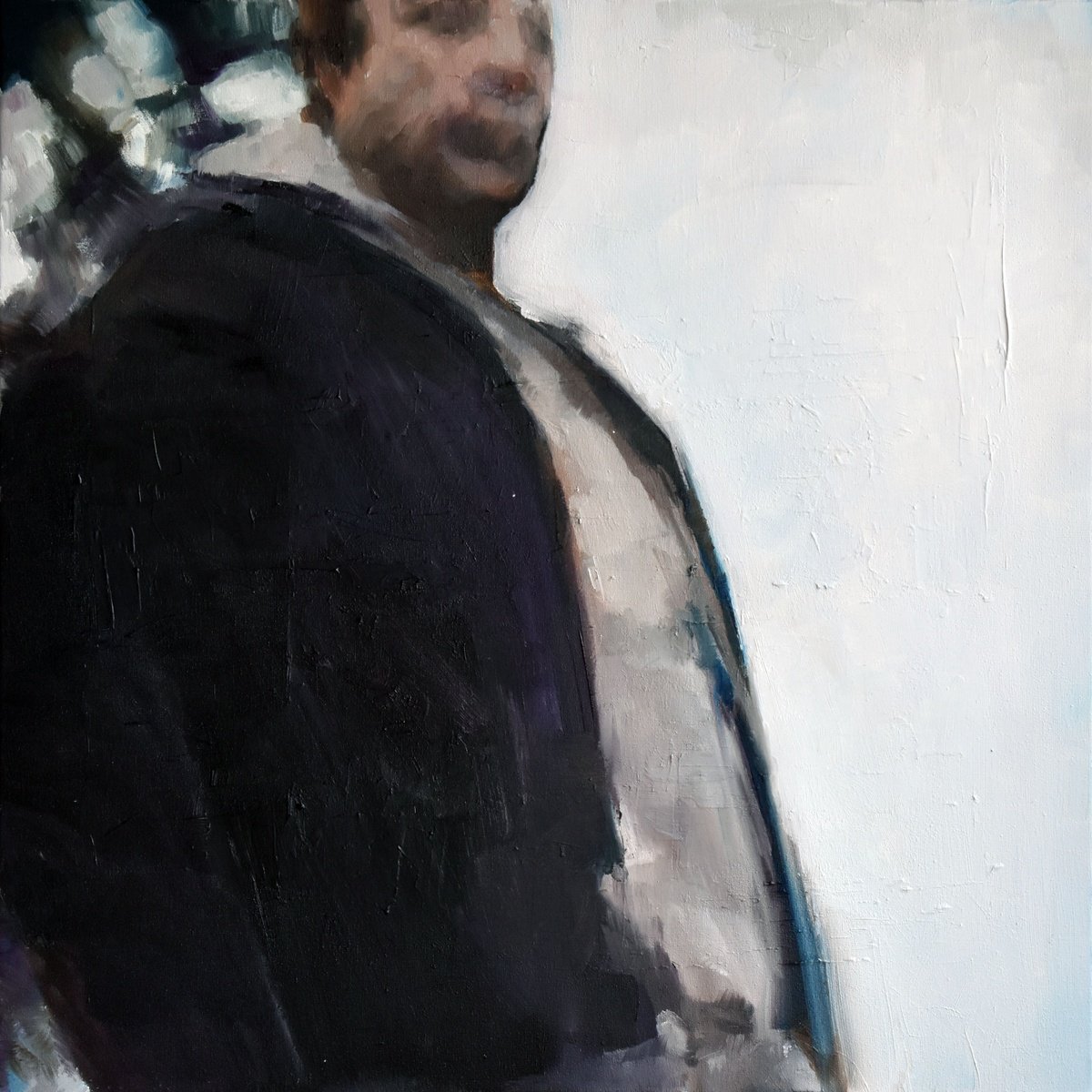 Expressive Portrait Oil Painting By Elina Evstig, 24 X 24, Father