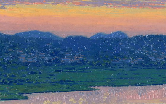 Sunset. Kanone. Corfu.