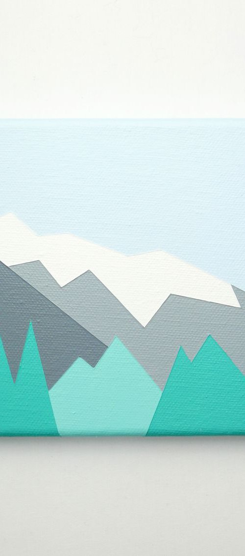Chatel Minimal mountain landscape painting by Zoe  Hattersley