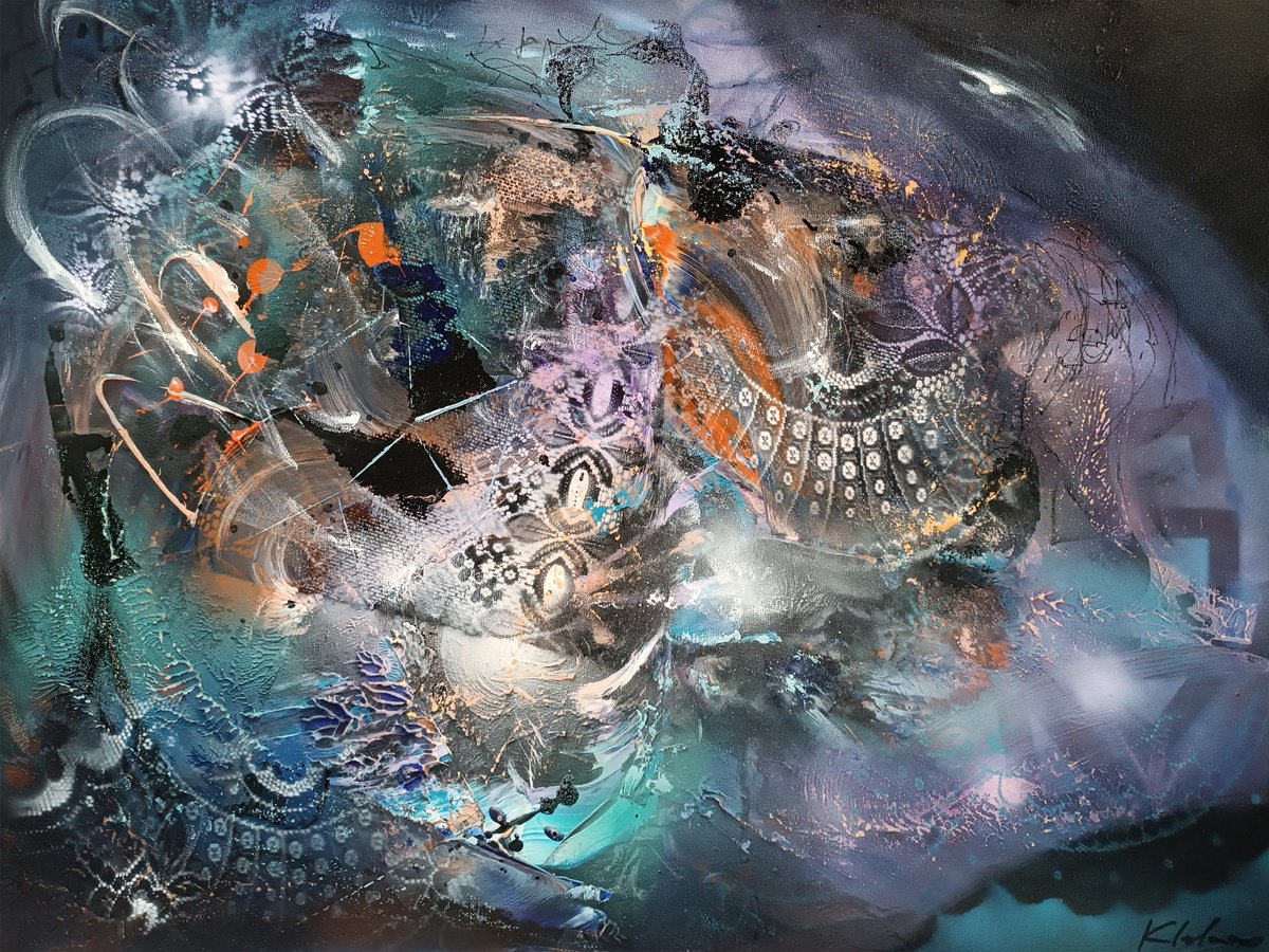 Surrealistic Landscape Acrylic Painting By Kloska Ovidiu, 31 X 24", Beauty Of Imperfection, Original Artwork