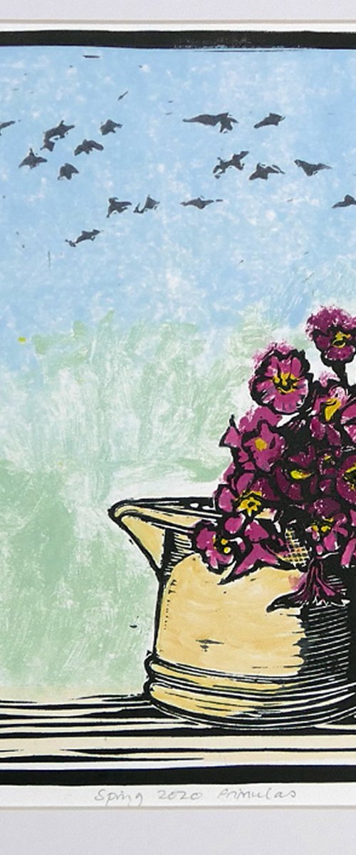 Primulas in Spring by Keith Alexander