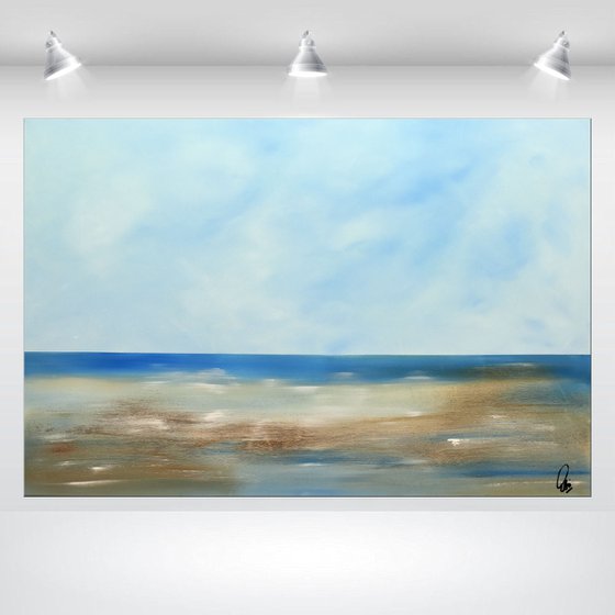 Silence - Abstract- Painting- Acrylic Canvas Art - Wall Art - Large Painting - Blue Art - Modern Art