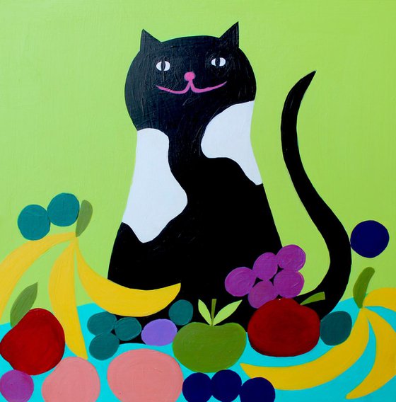 Cat with Fruit