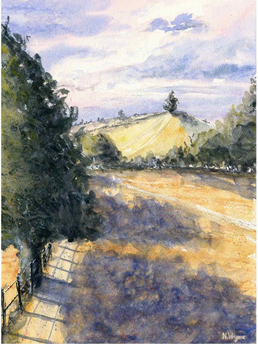 Impressionistic Landscape Watercolour By Neil Wrynne, 11 X 15", Atop The Hill, Original Artwork