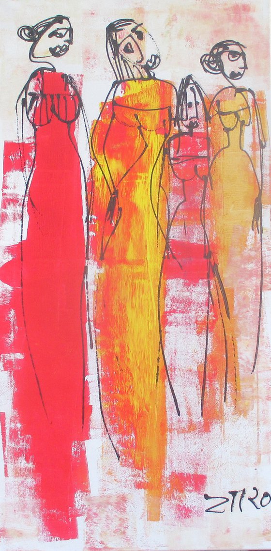 elegant girls xl Acrylpainting  19,7 x 39,4inch