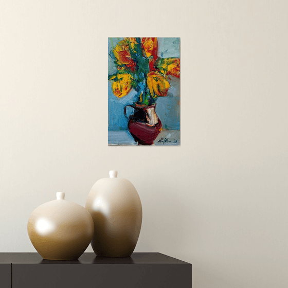 Yellow Tulips in a Jug