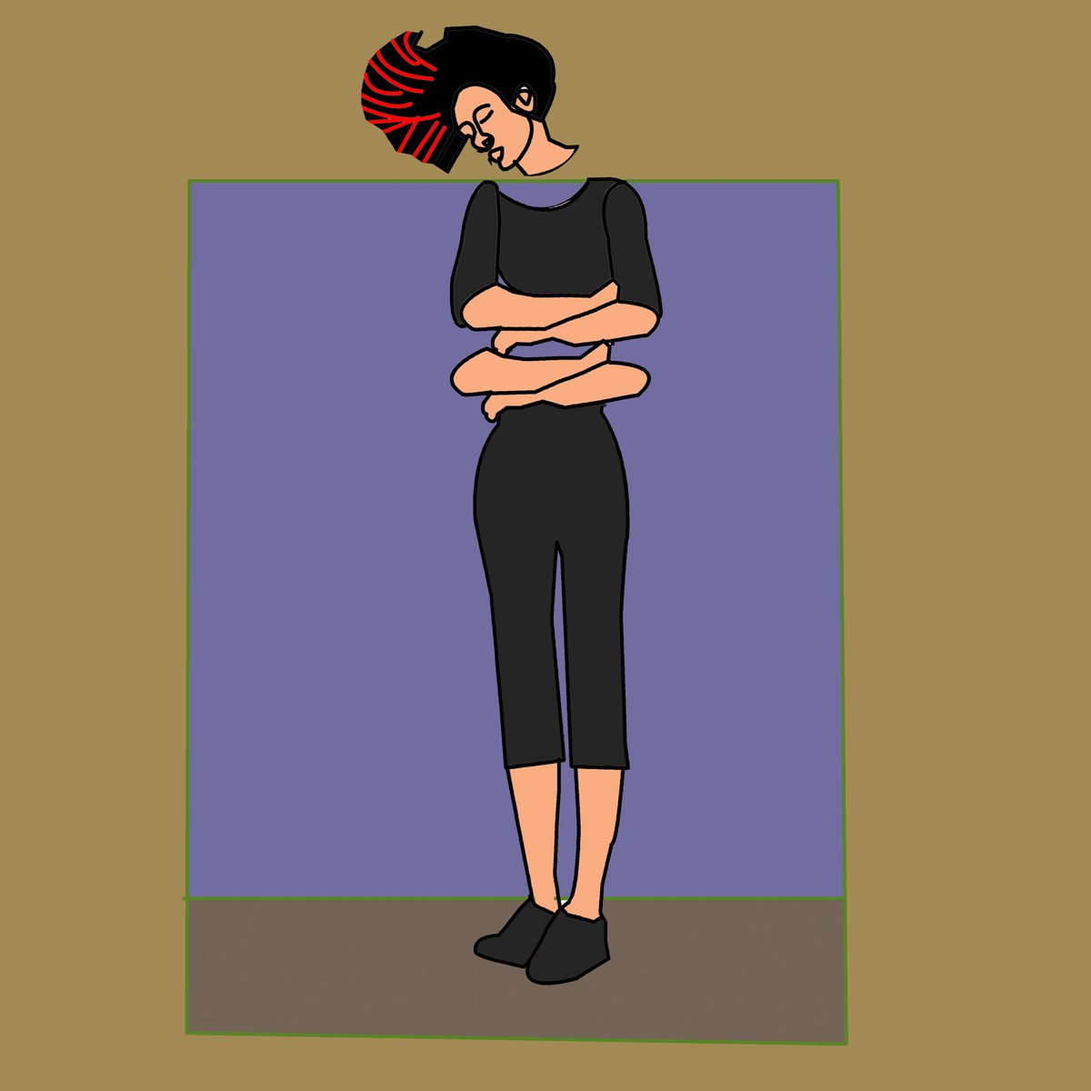 Urban And Pop Portrait Print By Artworks By Rina Mualem, 10 X 10, Analysis - Salon Wall Decor, Original Artwork