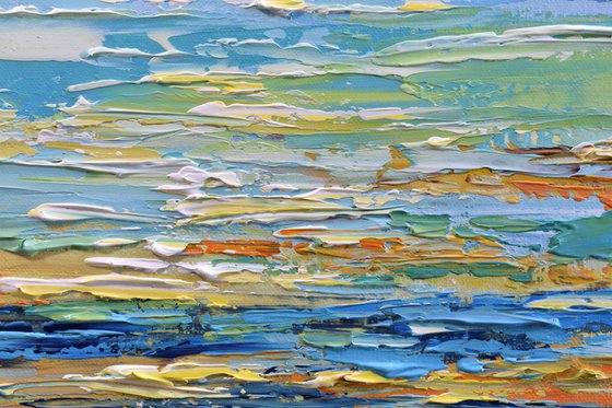 Sunrise II - Impasto Abstract Seascape Painting