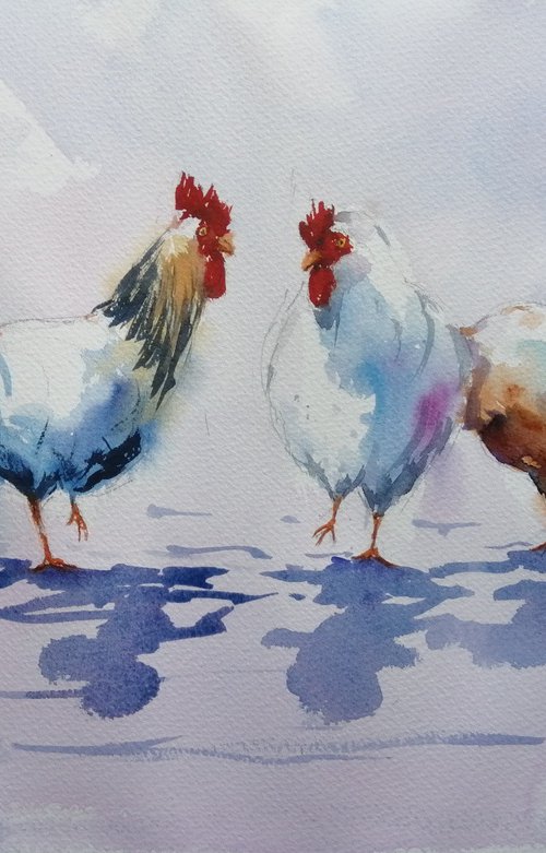 roosters and hens 10 by Giorgio Gosti