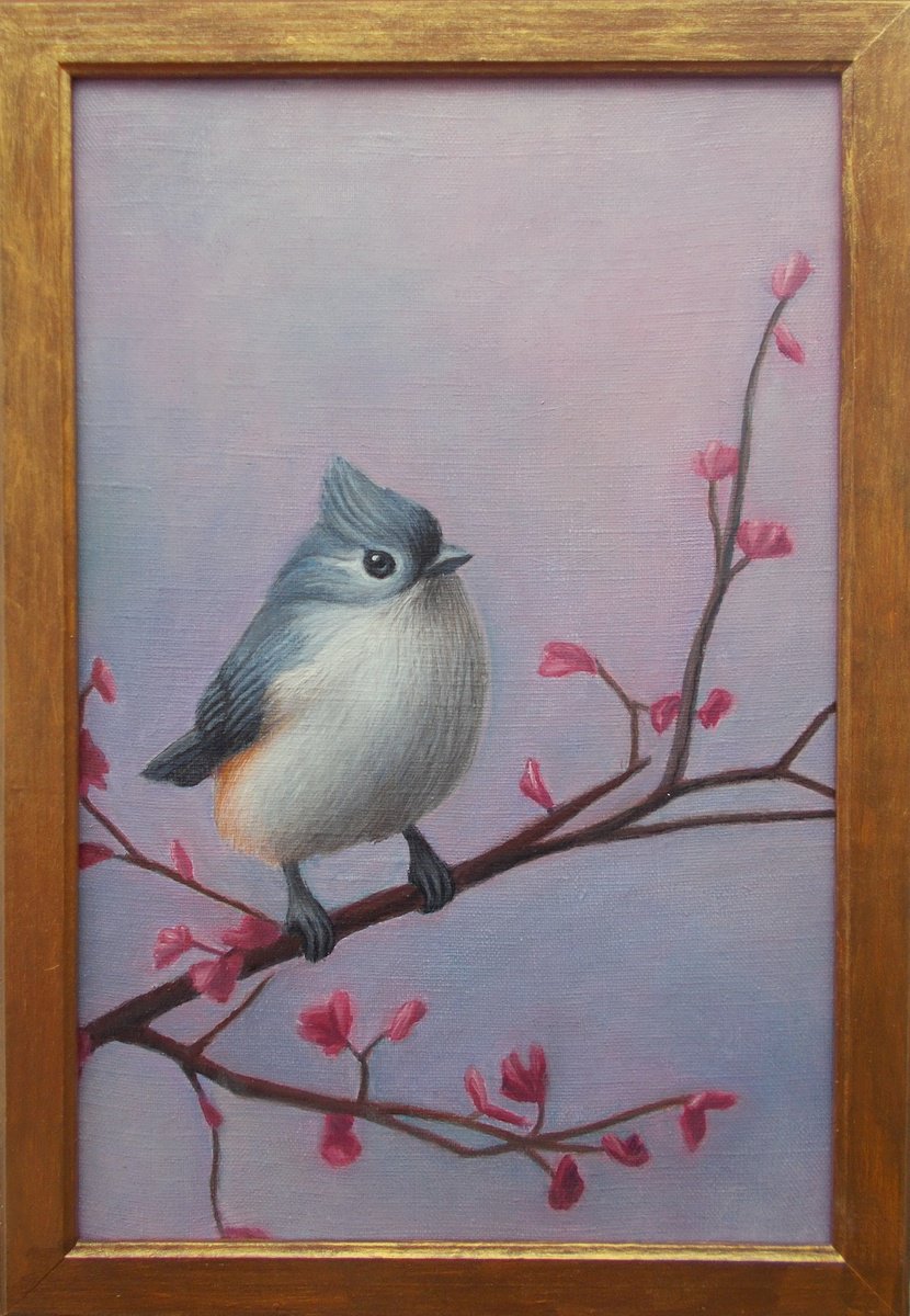 bird painting Spring Morning by Tatyana Mironova
