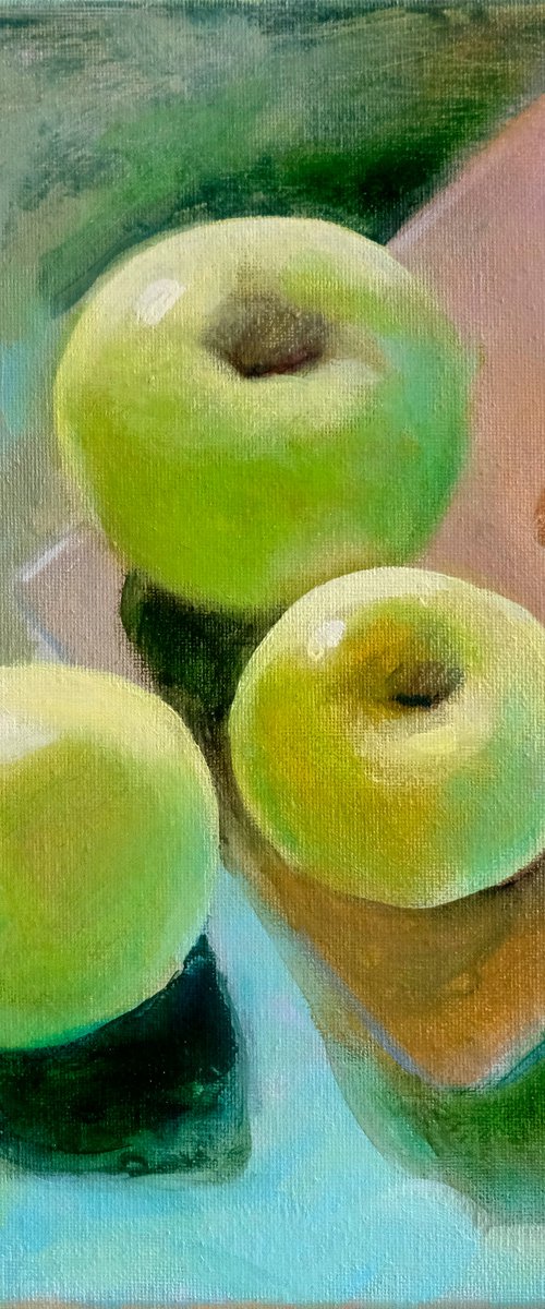 Still life with four apples by Agnese Kurzemniece