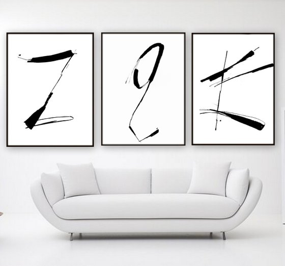 Abstract artwork. Set of 3.