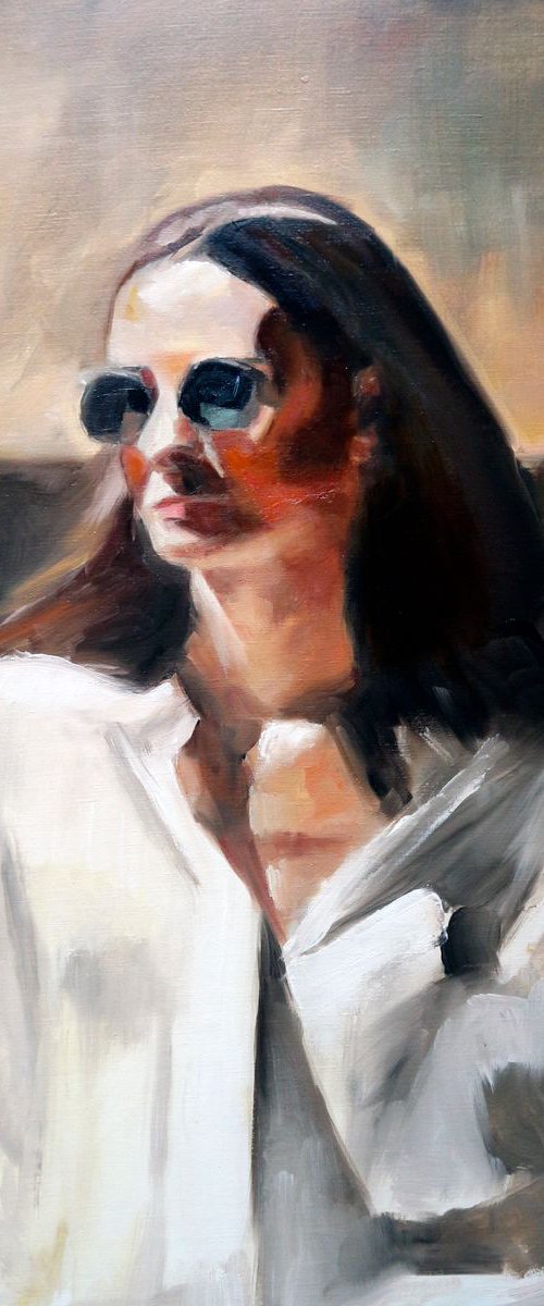 Woman Portrait painting Original on Canvas by Anna Lubchik