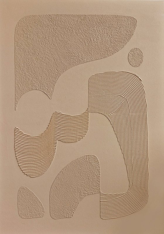 "Brownish bay" High textured abstract art