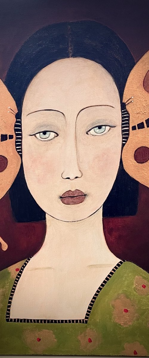 THE LADY WITH GOLDEN BUTTERFLIES by Eleanor Gabriel