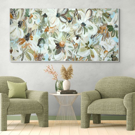 Floral Breeze - Large Abstract